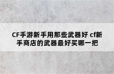 CF手游新手用那些武器好 cf新手商店的武器最好买哪一把